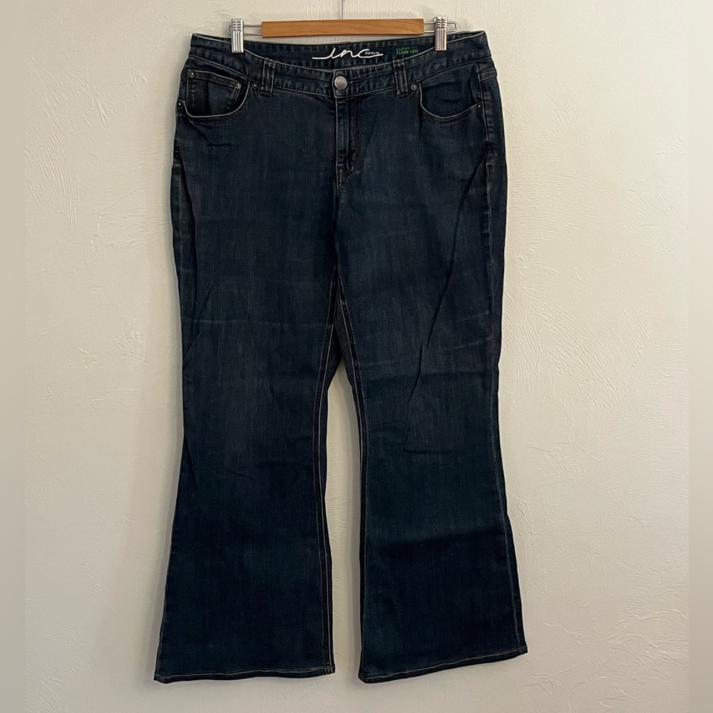 INC International Concepts Dark Indigo Flare Jeans
